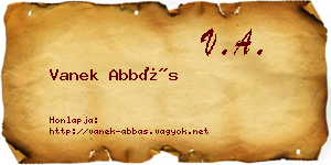 Vanek Abbás névjegykártya